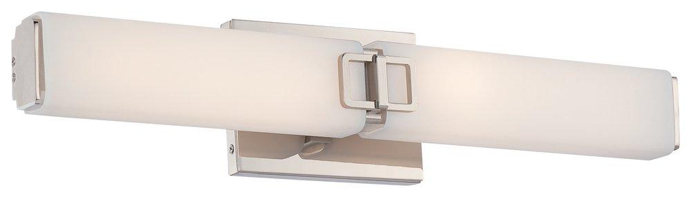 Minka Lavery Polished Nickel 31W 2-Light Medium E-26 Base LED Bath Light with Etched Opal Glass 