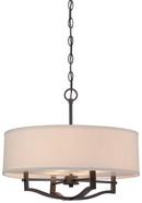 100W 3-Light Pendant with White Acrylic Glass Diffuser in Vintage Bronze