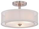 3-Light Semi-Flush Ceiling Light in Brushed Nickel