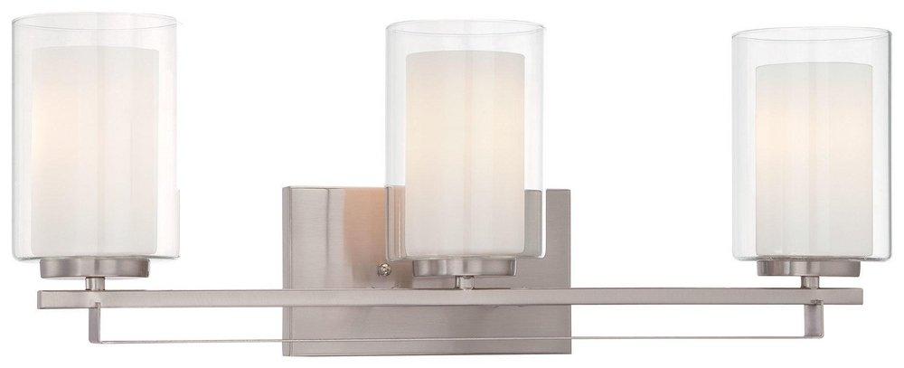Minka Lavery Brushed Nickel 8-1/4 in. 100W Bath Light in Smoked Iron with Clear Glass Shade 