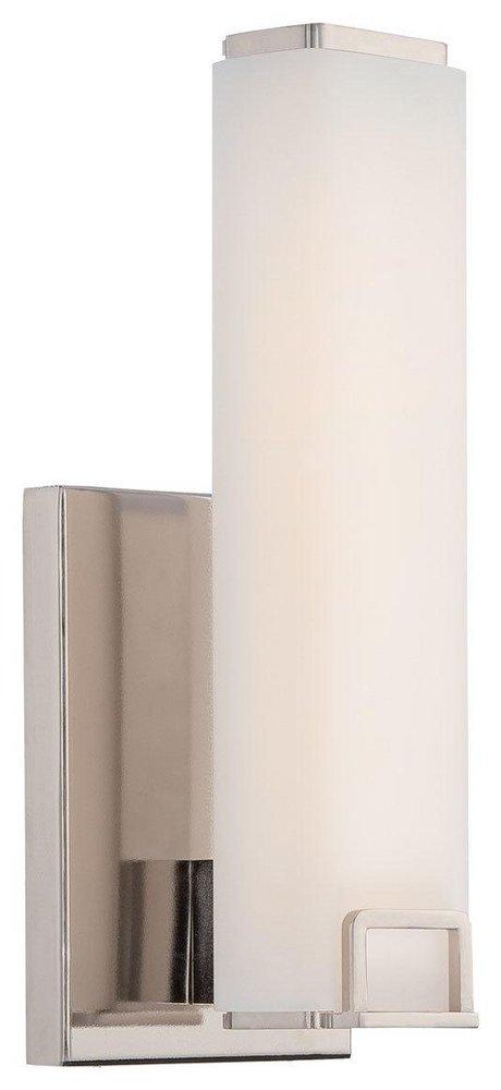 Minka Lavery Polished Nickel 15W 1-Light Medium E-26 Base LED Bath Light with Etched Opal Glass 