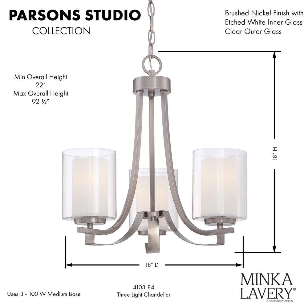 Minka Lavery Brushed Nickel 18-1/2 in. 100W 3-Light Medium E-26 Chandelier 