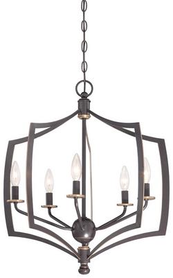 5-Light Chandelier in Downtown Bronze