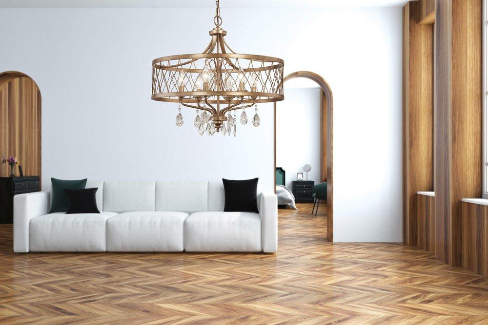 Minka Lavery Olympus Gold 24 in. 6-Light Candelabra E-12 Base Chandelier 