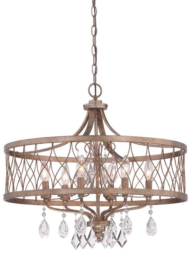 Minka Lavery Olympus Gold 24 in. 6-Light Candelabra E-12 Base Chandelier 
