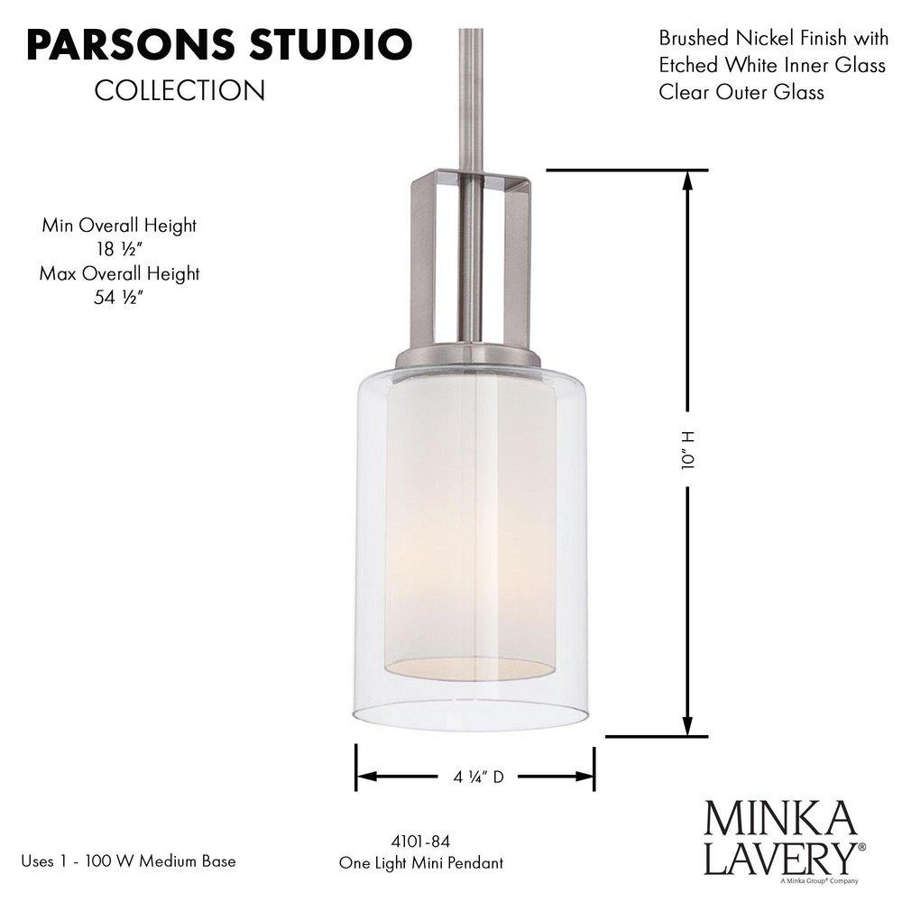 Minka Lavery Brushed Nickel 1-Light Mini Pendant 