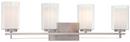 Minka Lavery Brushed Nickel 32-1/2 in. 4-Light Bath Light with Clear and Etched White Glass 