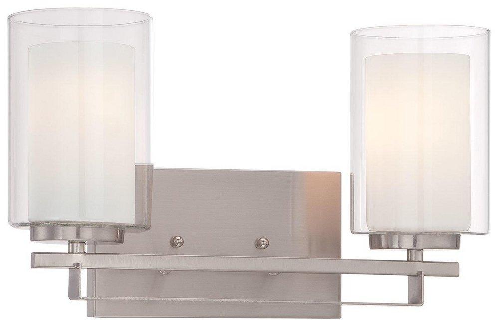 Minka Lavery Brushed Nickel 8-1/4 in. 100W Bath Light in Smoked Iron with Clear Glass Shade 