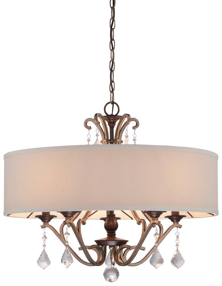 Minka Lavery Dark Rubbed Sienna/Aged Silver 60W 5-Light Drum Pendant 