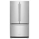 KitchenAid Stainless Steel 35-7/8 in. 25.2 cu. ft. Bottom Mount Freezer French Door Refrigerator 