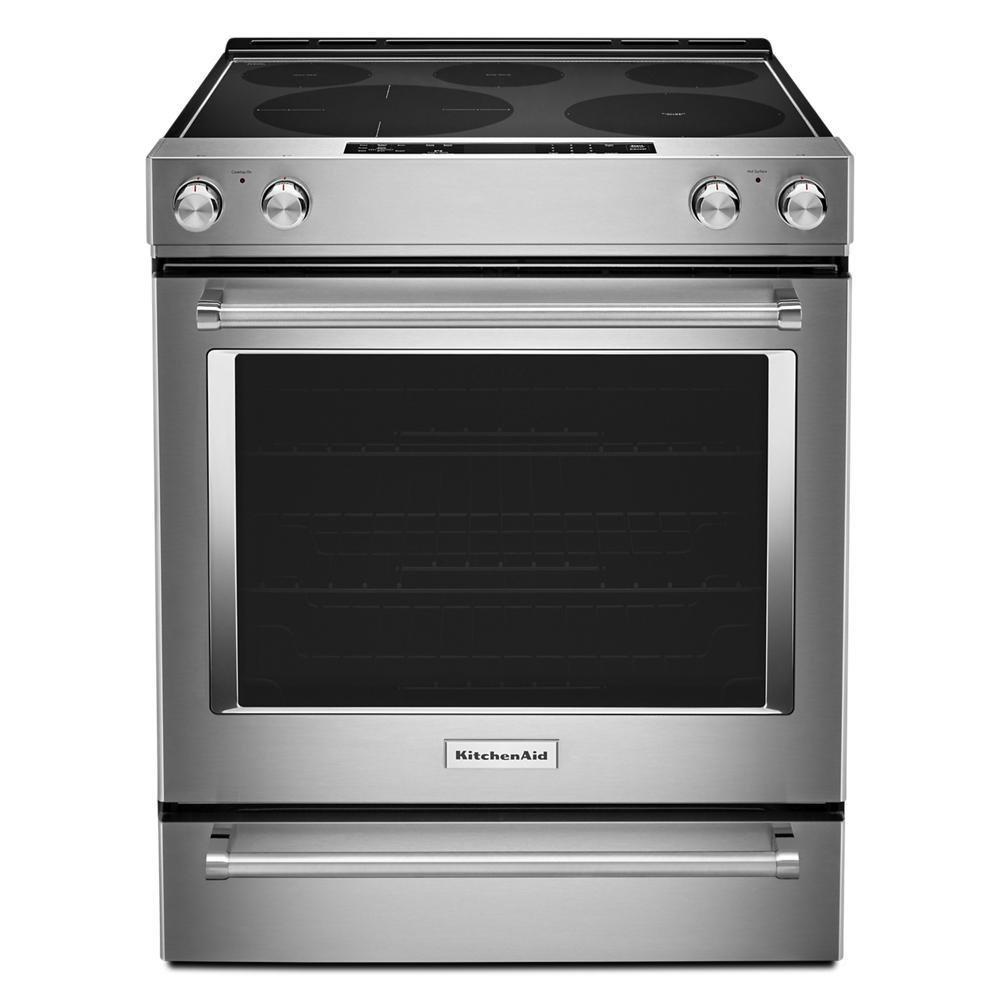 KitchenAid Stainless Steel 29-7/8 in. Electric 5-Burner Radiant Slide-in Range 