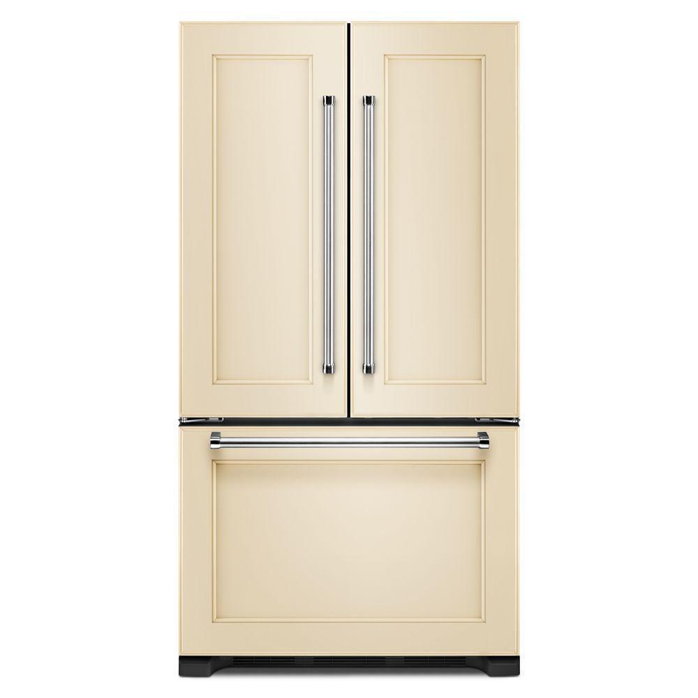 KitchenAid Panel Ready 35-3/4 in. 21.94 cu. ft. Counter Depth French Door Bottom Mount Freezer Refrigerator 