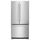 KitchenAid Stainless Steel 32-7/8 in. 22.11 cu. ft. French Door Bottom Mount Freezer Refrigerator 
