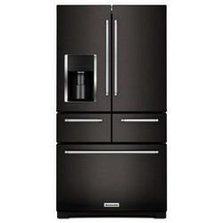 25.8 cu. ft. Bottom Mount Freezer, French Door Refrigerator in PrintShield™ Black Stainless Steel