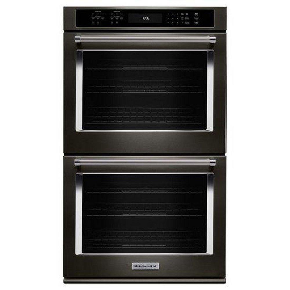 KitchenAid Black Stainless Steel with PrintShield&trade; Finish 30 in. 10 cu. ft. Double Oven 