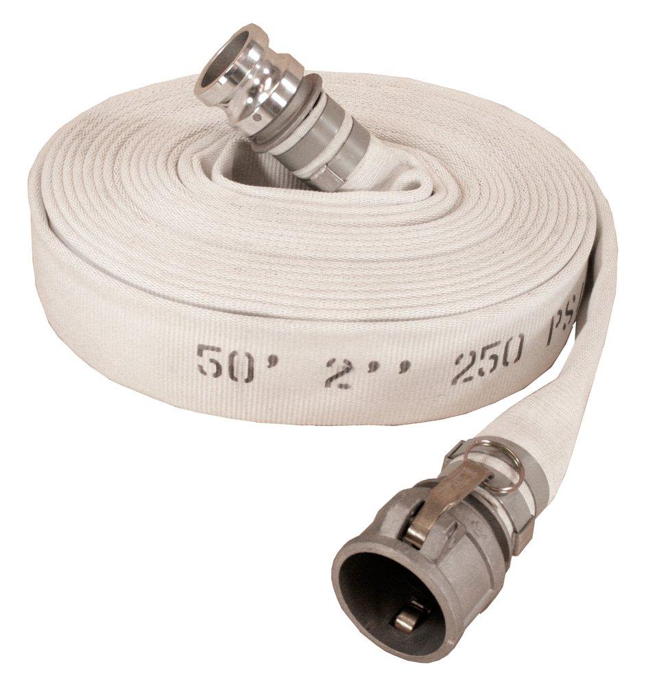 Abbott Rubber Co Inc 2-1/2 in. x 50 ft. Male Quick Connect x Female Quick  Connect Single Jacket Polyester and Rubber Mill Discharge Hose in White