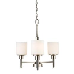 3-Light 60W Medium E-26 Base Chandelier in Satin Nickel
