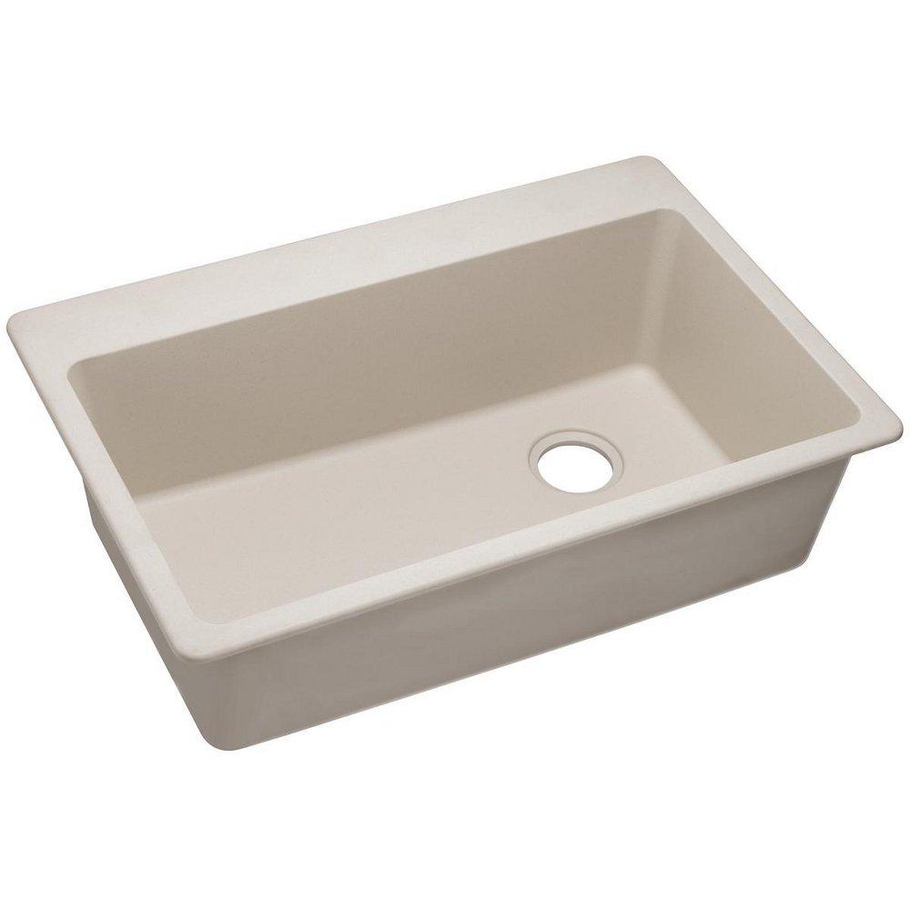 Elkay Bisque 33 x 22 in. No Hole Composite Single Bowl Drop-in Kitchen Sink 