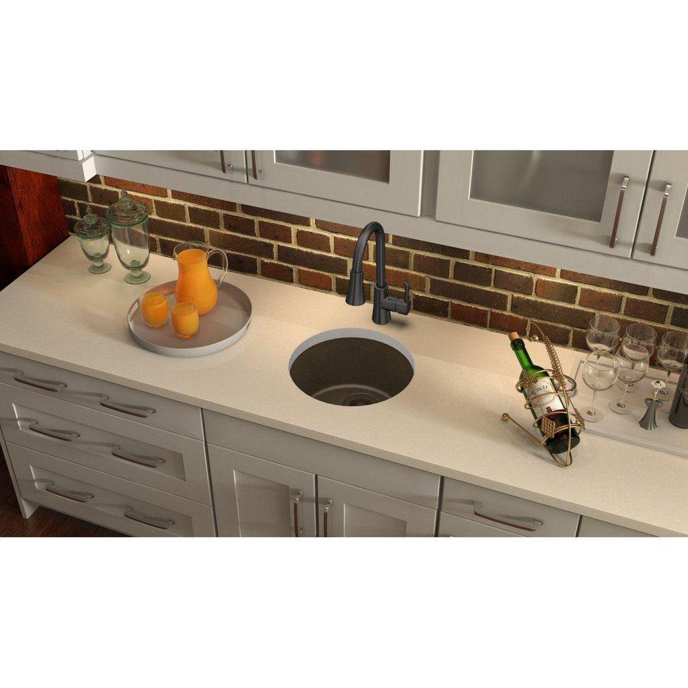 Elkay Mocha 18-1/8 x 18-1/8 in. Drop-in and Undermount Bar Sink 
