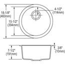 Elkay Mocha 18-1/8 x 18-1/8 in. Drop-in and Undermount Bar Sink 