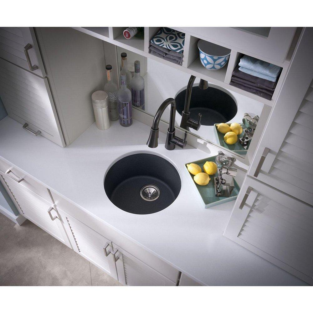Elkay Dusk Grey 18-1/8 x 18-1/8 in. Drop-in and Undermount Bar Sink 