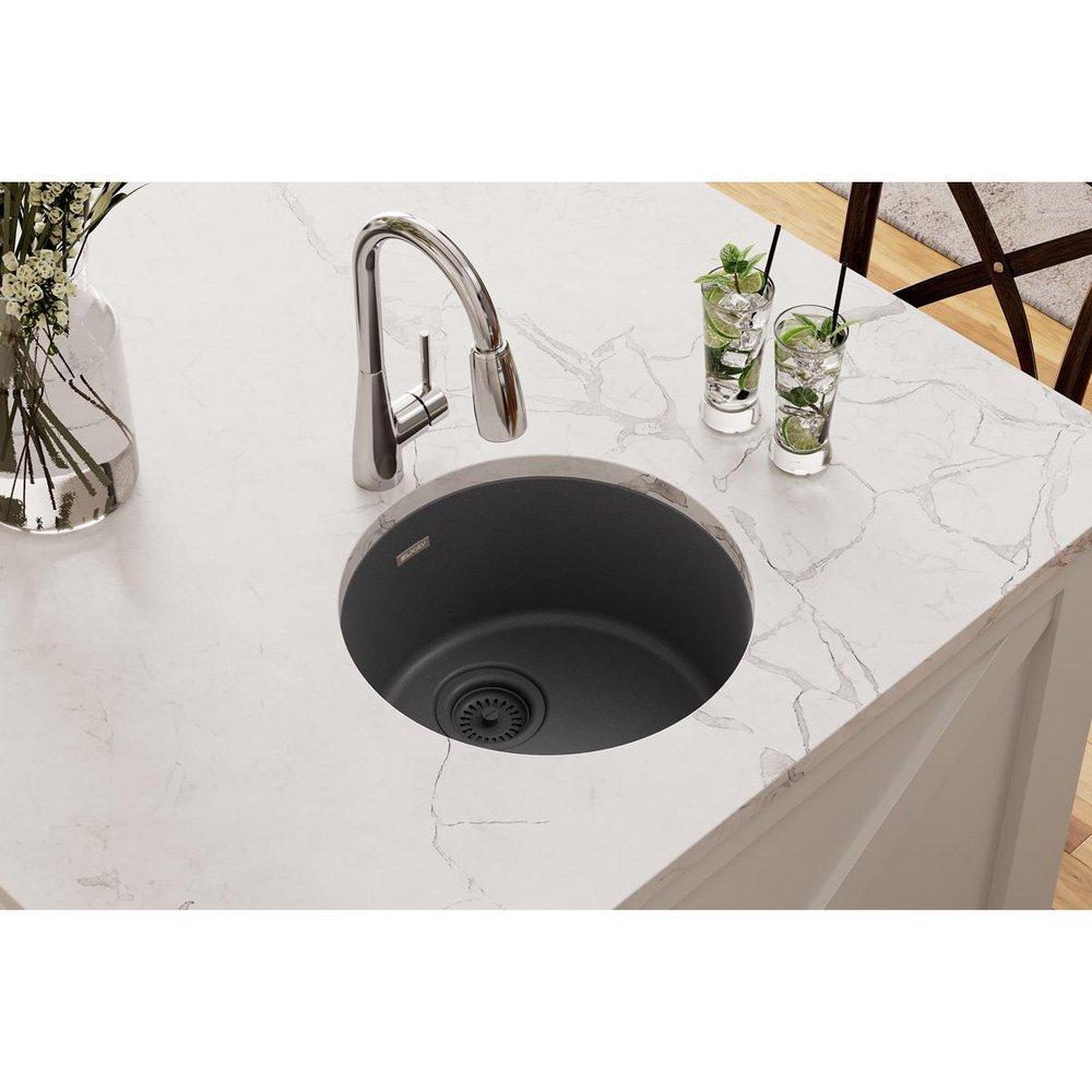 Elkay Dusk Grey 18-1/8 x 18-1/8 in. Drop-in and Undermount Bar Sink 