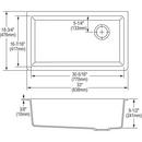 Elkay Dusk Grey 33 x 18-3/4 in. No Hole Composite Single Bowl Undermount Kitchen Sink 