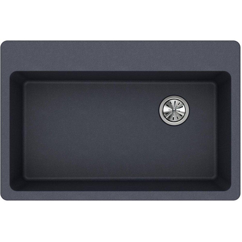 Elkay Dusk Grey 33 x 22 in. No Hole Composite Single Bowl Drop-in Kitchen Sink 