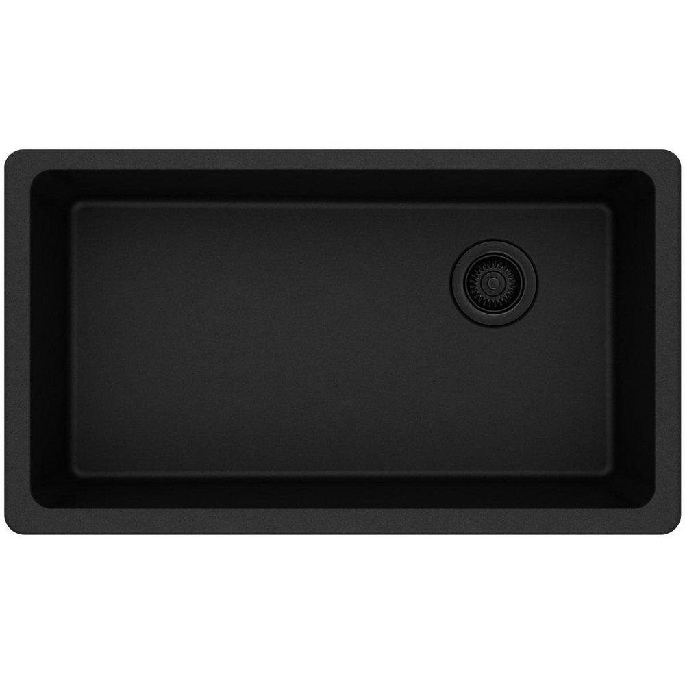 Elkay Black 33 x 18-3/4 in. No Hole Composite Single Bowl Undermount Kitchen Sink 