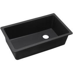 33 in. Undermount Composite Single Bowl Kitchen Sink in Black