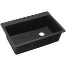 33 x 22 in. No Hole Composite Single Bowl Drop-in Kitchen Sink in Black