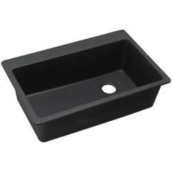 33 in. Drop-in Composite Single Bowl Kitchen Sink in Black