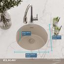 Elkay Bisque 18-1/8 x 18-1/8 in. Drop-in and Undermount Bar Sink 