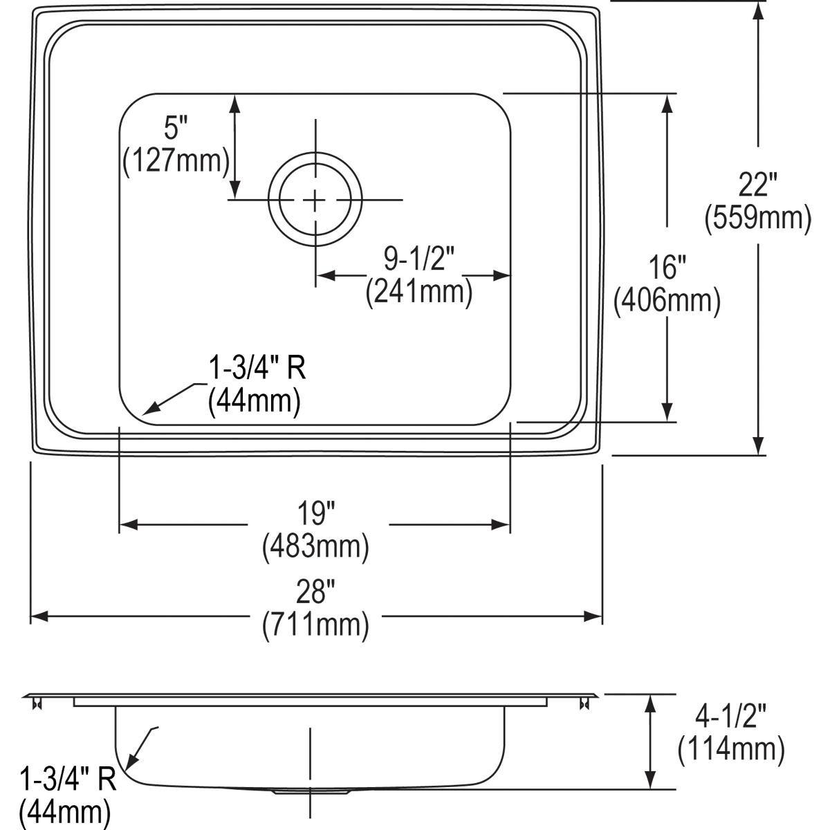 Elkay Bisque 18-1/8 x 18-1/8 in. Drop-in and Undermount Bar Sink 