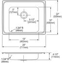 Elkay Bisque 18-1/8 x 18-1/8 in. Drop-in and Undermount Bar Sink 