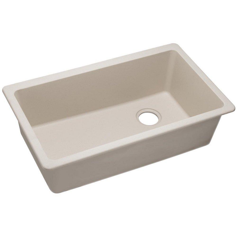 Elkay Bisque 33 x 18-3/4 in. No Hole Composite Single Bowl Undermount Kitchen Sink 