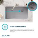 Elkay White 33 x 18-3/4 in. No Hole Composite Single Bowl Undermount Kitchen Sink 