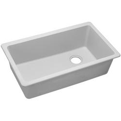 33 in. Undermount Composite Single Bowl Kitchen Sink in White