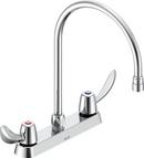 Delta Faucet Polished Chrome Two Handle Wristblade Deck Mount Service Faucet 