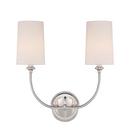 60W 2-Light Wall Sconce in Polished Nickel
