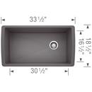 BLANCO Cinder 32-1/2 x 18-1/2 in. No-Hole Composite Single Bowl Undermount Kitchen Sink 