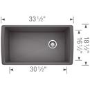 BLANCO Cinder 32-1/2 x 18-1/2 in. No-Hole Composite Single Bowl Undermount Kitchen Sink 