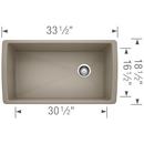 BLANCO Truffle 32-1/2 x 18-1/2 in. No-Hole Composite Single Bowl Undermount Kitchen Sink 
