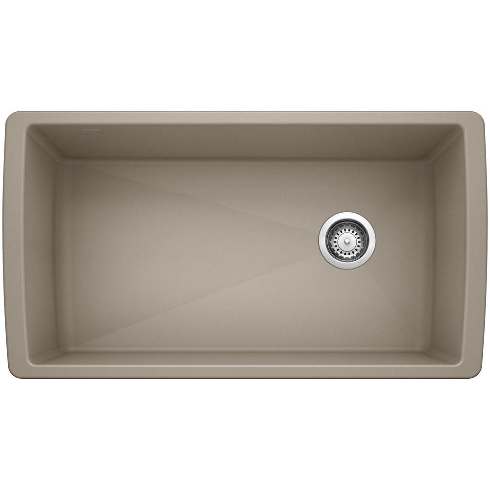BLANCO Truffle 32-1/2 x 18-1/2 in. No-Hole Composite Single Bowl Undermount Kitchen Sink 