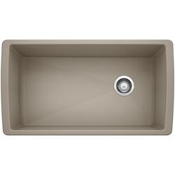 33-1/2 in. Undermount Silgranit Single Bowl Kitchen Sink in Truffle