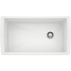 33-1/2 in. Undermount Silgranit Single Bowl Kitchen Sink in White
