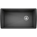 BLANCO Anthracite 32-1/2 x 18-1/2 in. No-Hole Composite Single Bowl Undermount Kitchen Sink 