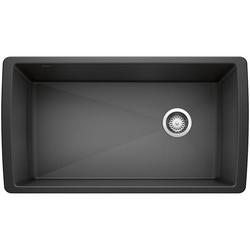 33-1/2 in. Undermount Silgranit Single Bowl Kitchen Sink in Anthracite