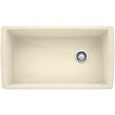 32-1/2 x 18-1/2 in. No-Hole Composite Single Bowl Undermount Kitchen Sink in Biscuit