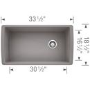 BLANCO Metallic Grey 32-1/2 x 18-1/2 in. No-Hole Composite Single Bowl Undermount Kitchen Sink 